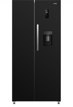 HYE 444L American Fridge Freezer, Total No Frost, Water Dispenser, Black - RF01AMWD460B03